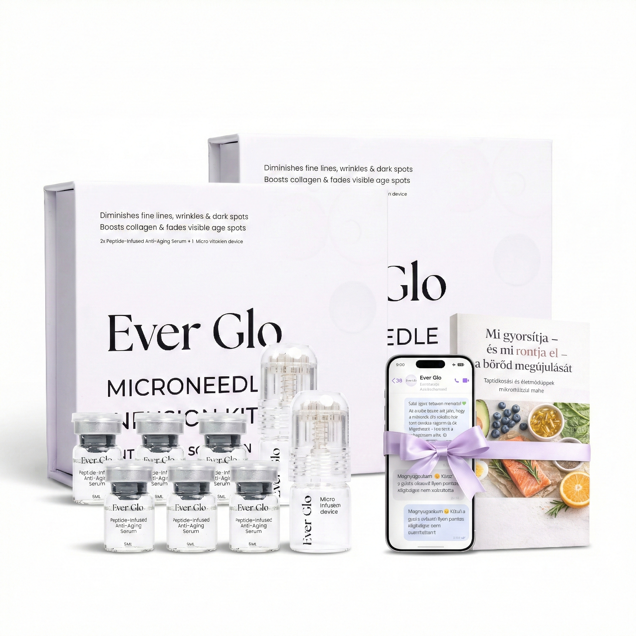 2 Zestawy Ever Glo + 2 Gratis (6 Zabiegów Mikronakłuwania | Wystarcza Na 12 Tygodni)